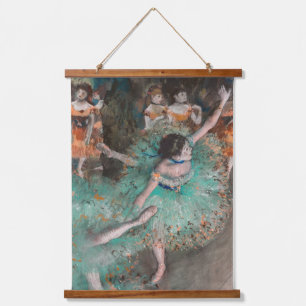 Edgar Degas - Dancer zwaaien/danser in groen Hangend Wandkleed