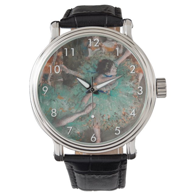 Edgar Degas - Dancer zwaaien/danser in groen Horloge (Voorkant)