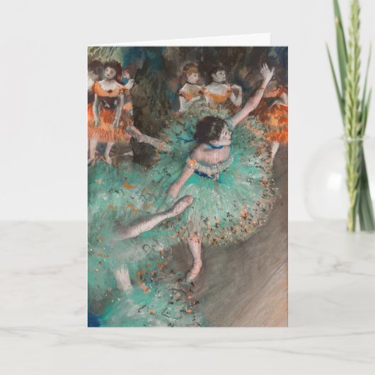 Edgar Degas - Dancer zwaaien/danser in groen Kaart (Voorkant)