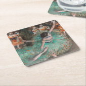 Edgar Degas - Dancer zwaaien/danser in groen Kartonnen Onderzetters (Schuin)