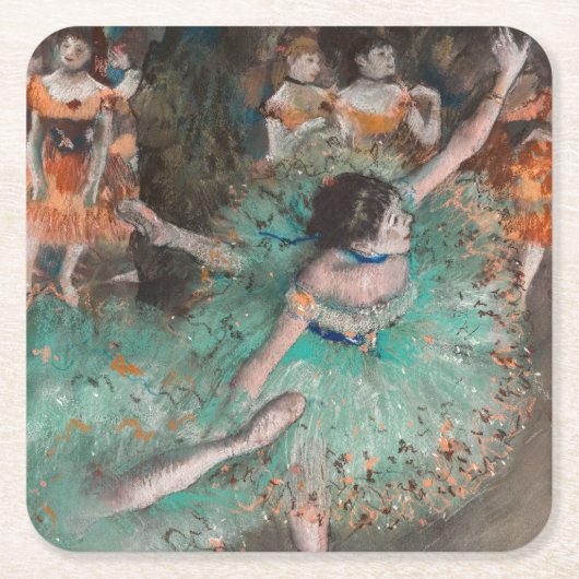 Edgar Degas - Dancer zwaaien/danser in groen Kartonnen Onderzetters (Voorkant)