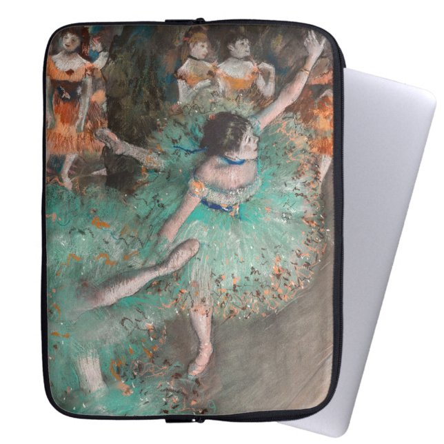 Edgar Degas - Dancer zwaaien/danser in groen Laptop Sleeve (Creator heeft geüpload)