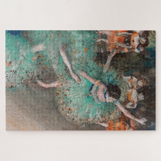Edgar Degas - Dancer zwaaien/danser in groen Legpuzzel (Horizontaal)