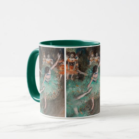 Edgar Degas - Dancer zwaaien/danser in groen Mok (Voorkant links)