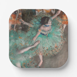 Edgar Degas - Dancer zwaaien/danser in groen Papieren Bordje