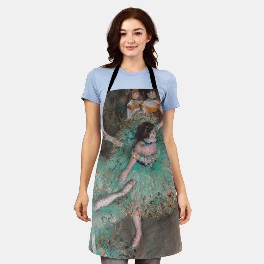 Edgar Degas - Dancer zwaaien/danser in groen Schort (Gedragen)