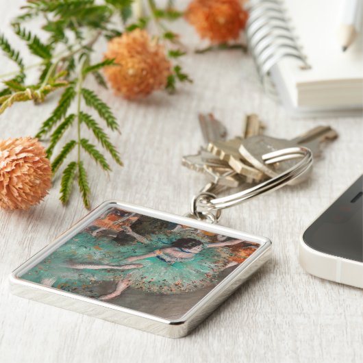 Edgar Degas - Dancer zwaaien/danser in groen Sleutelhanger (Zijkant)