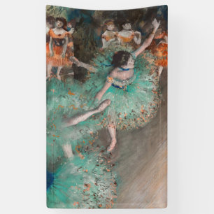 Edgar Degas - Dancer zwaaien/danser in groen Spandoek