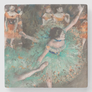 Edgar Degas - Dancer zwaaien/danser in groen Stenen Onderzetter