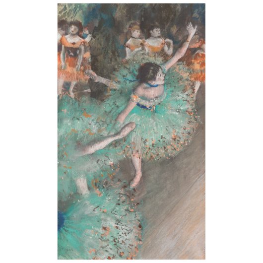 Edgar Degas - Dancer zwaaien/danser in groen Tafelkleed (Voorkant)
