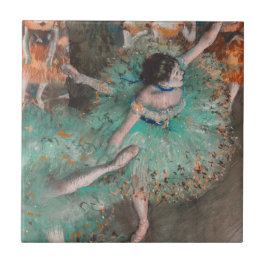 Edgar Degas - Dancer zwaaien/danser in groen Tegeltje