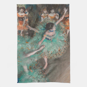 Edgar Degas - Dancer zwaaien/danser in groen Theedoek