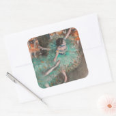 Edgar Degas - Dancer zwaaien/danser in groen Vierkante Sticker (Envelop)