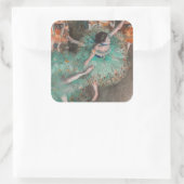 Edgar Degas - Dancer zwaaien/danser in groen Vierkante Sticker (Tas)