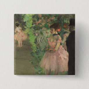 Edgar Degas Dancers Backstage, 1876-1883 Vierkante Button 5,1 Cm