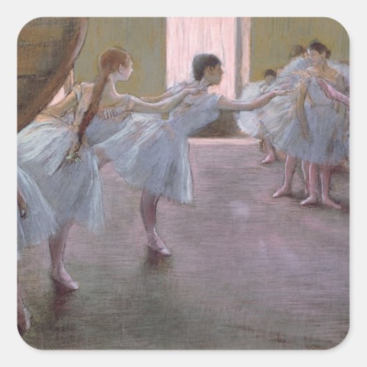 Edgar Degas | Dancers bij de repetitie 1875-1877 Vierkante Sticker (Voorkant)