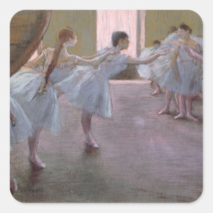 Edgar Degas   Dancers bij de repetitie 1875-1877 Vierkante Sticker