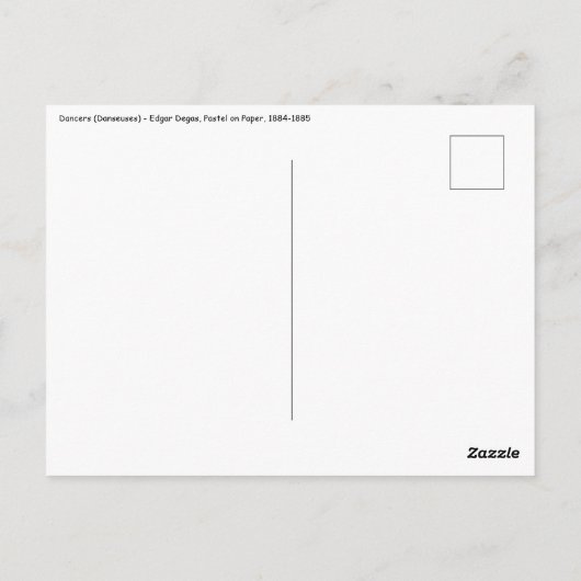 Edgar Degas - Dancers Briefkaart (Achterkant)