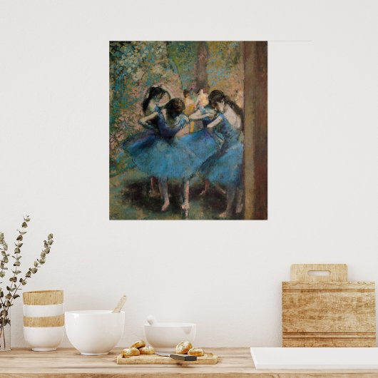 Edgar Degas | Dancers in blauw, 1890 Poster (Keuken)