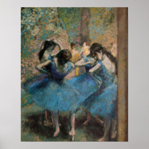 Edgar Degas Dancers in blauw, 1890 Poster