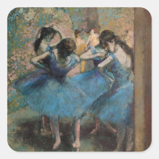 Edgar Degas | Dancers in blauw, 1890 Vierkante Sticker (Voorkant)