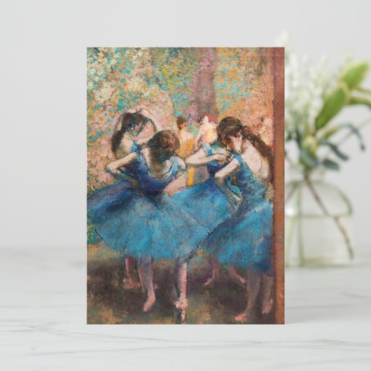 Edgar Degas - Dancers in blauw Bedankkaart (Staand voorkant)