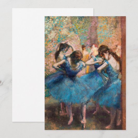 Edgar Degas - Dancers in blauw Bedankkaart (Voorkant / Achterkant)