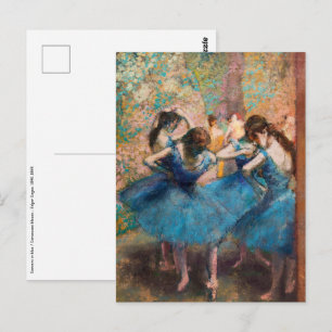 Edgar Degas - Dancers in blauw Briefkaart