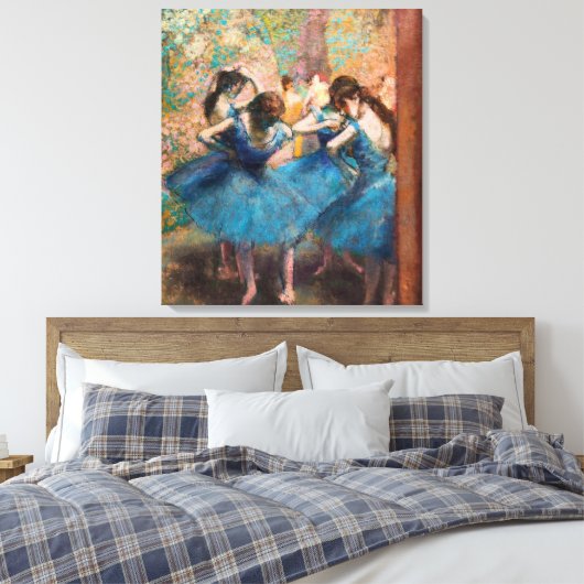 Edgar Degas - Dancers in blauw Canvas Afdruk (Insitu (Slaapkamer))