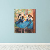Edgar Degas - Dancers in blauw Canvas Afdruk (Insitu (Houten vloer))