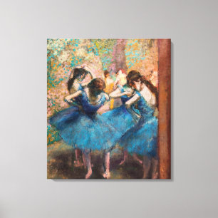 Edgar Degas - Dancers in blauw Canvas Afdruk