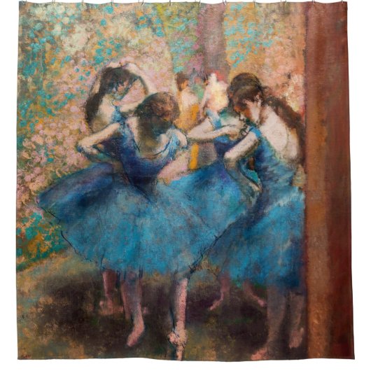 Edgar Degas - Dancers in blauw Douchegordijn (Voorkant)