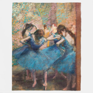 Edgar Degas - Dancers in blauw Fleece Deken