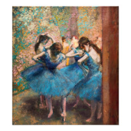 Edgar Degas - Dancers in blauw Foto Afdruk