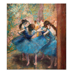 Edgar Degas - Dancers in blauw Foto Afdruk