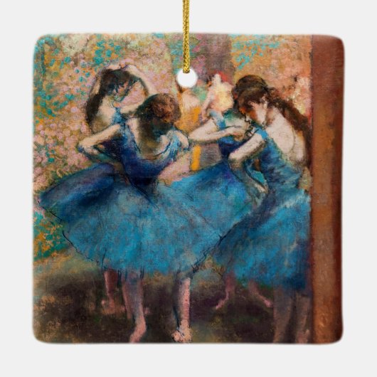 Edgar Degas - Dancers in blauw Keramisch Ornament (Achterkant)