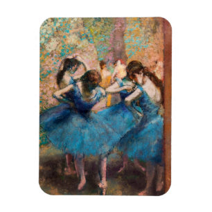 Edgar Degas - Dancers in blauw Magneet