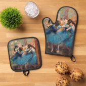 Edgar Degas - Dancers in blauw Ovenwant & Pannenlap Set (Top down)