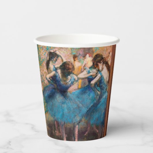 Edgar Degas - Dancers in blauw Papieren Bekers (Achterkant)