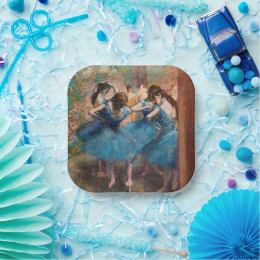 Edgar Degas - Dancers in blauw Papieren Bordje (Feest)