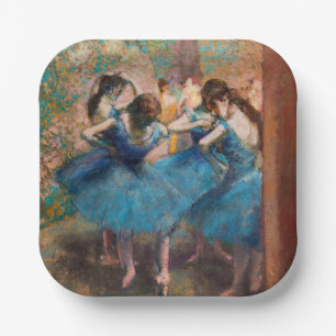 Edgar Degas - Dancers in blauw Papieren Bordje