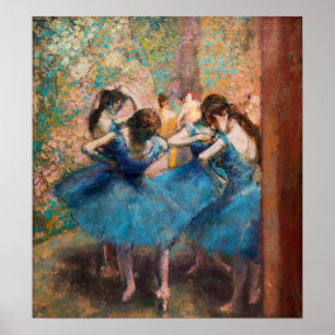 Edgar Degas - Dancers in blauw Poster