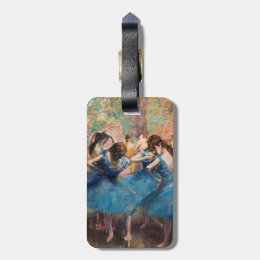 Edgar Degas - Dancers in blauw - QR-code Bagagelabel (Achterkant verticaal)
