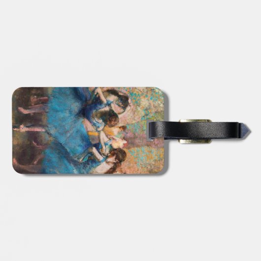 Edgar Degas - Dancers in blauw - QR-code Bagagelabel (Achterkant horizontaal)