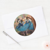 Edgar Degas - Dancers in blauw Ronde Sticker (Envelop)
