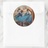 Edgar Degas - Dancers in blauw Ronde Sticker (Tas)