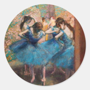 Edgar Degas - Dancers in blauw Ronde Sticker