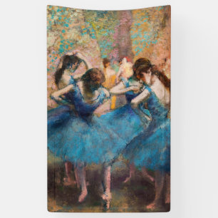 Edgar Degas - Dancers in blauw Spandoek