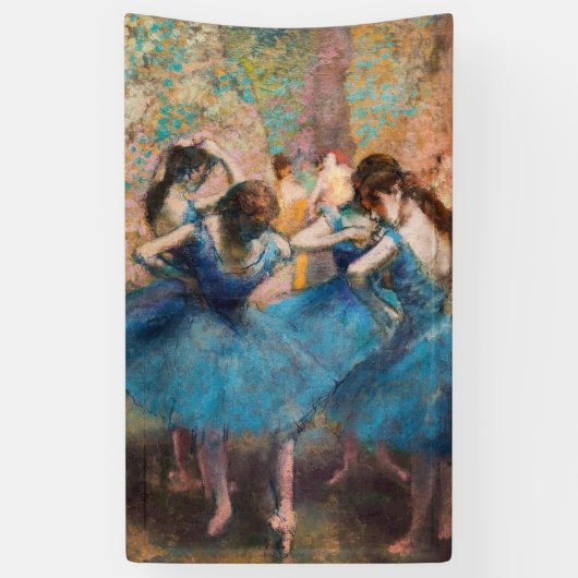 Edgar Degas - Dancers in blauw Spandoek (Verticaal)