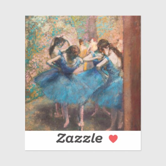 Edgar Degas - Dancers in blauw Sticker (Vel)